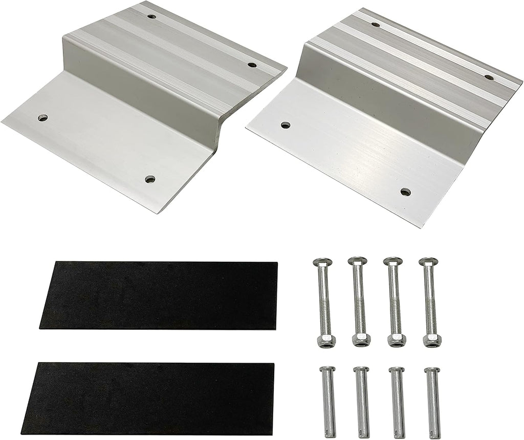 Aluminum Ramp Top Kit 2 Pack Turns 2x8 Boards into Utility Loading Ramps 1400 lb Capacity with Non‑Skid Surface and