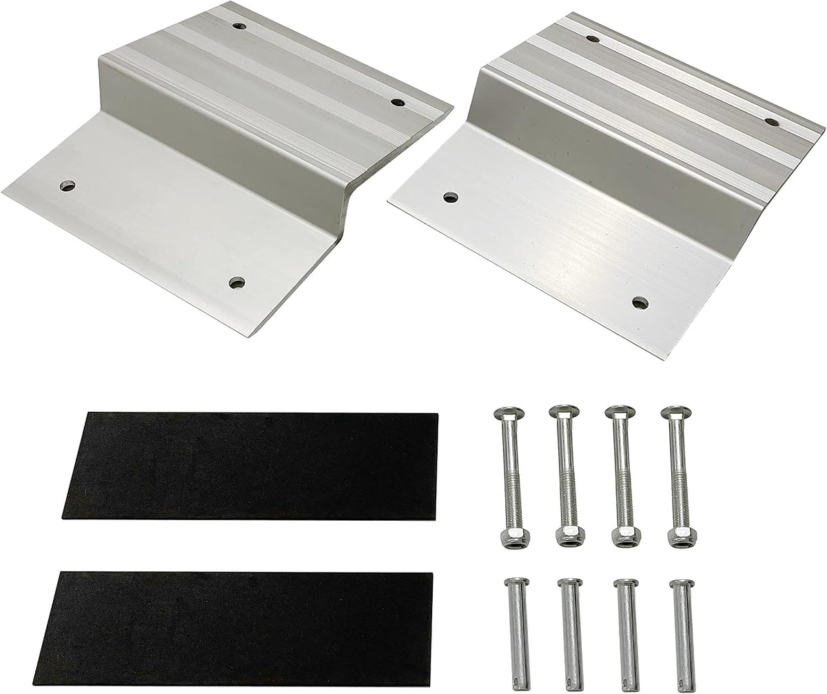 Aluminum Ramp Top Kit 2 Pack Turns 2x8 Boards into Utility Loading Ramps 1400 lb Capacity with Non‑Skid Surface and