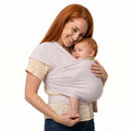 Baby Wrap Carrier - Stretch Organic Bamboo Newborn Sling, Stone | Breathable Bamboo-Blend Knit, newborn to toddler.