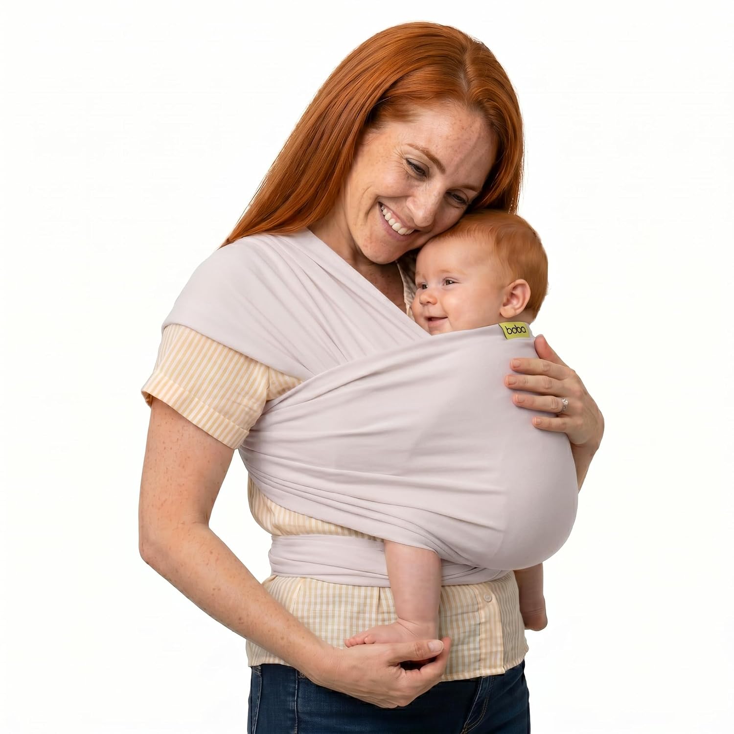 Baby Wrap Carrier - Stretch Organic Bamboo Newborn Sling, Stone | Breathable Bamboo-Blend Knit, newborn to toddler.