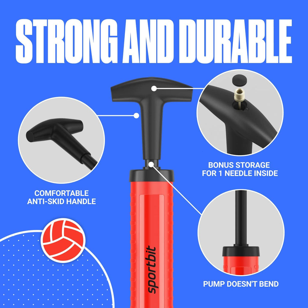 Basketball Pump – Ball Pump for Sports Balls with Push & Pull Inflating System – Hand Pump for Basketball