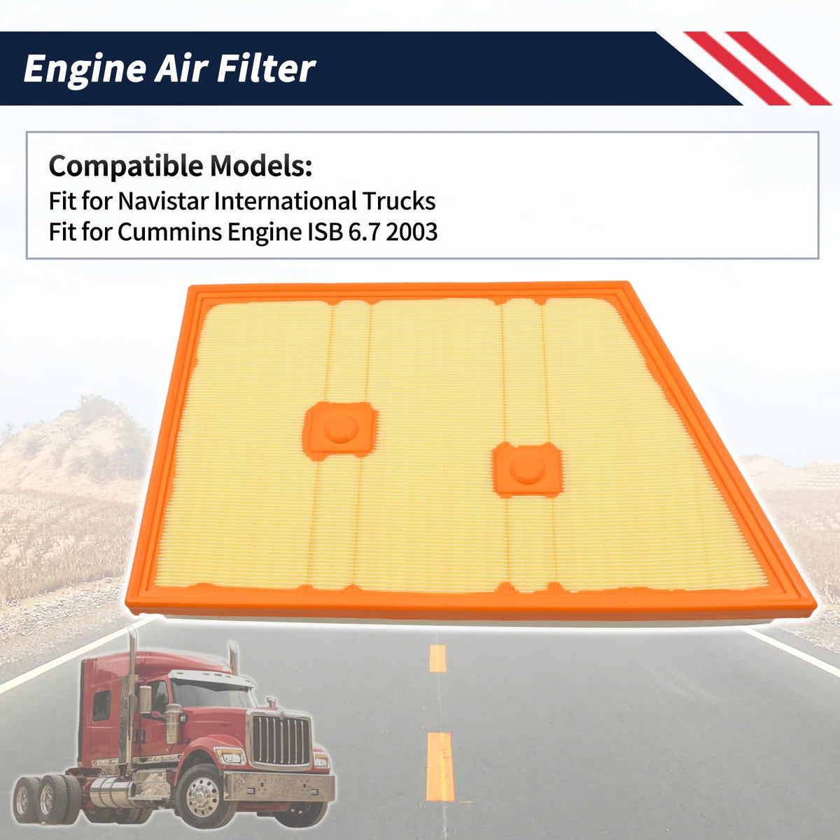 Engine Air Filter Compatible with Navistar International Trucks