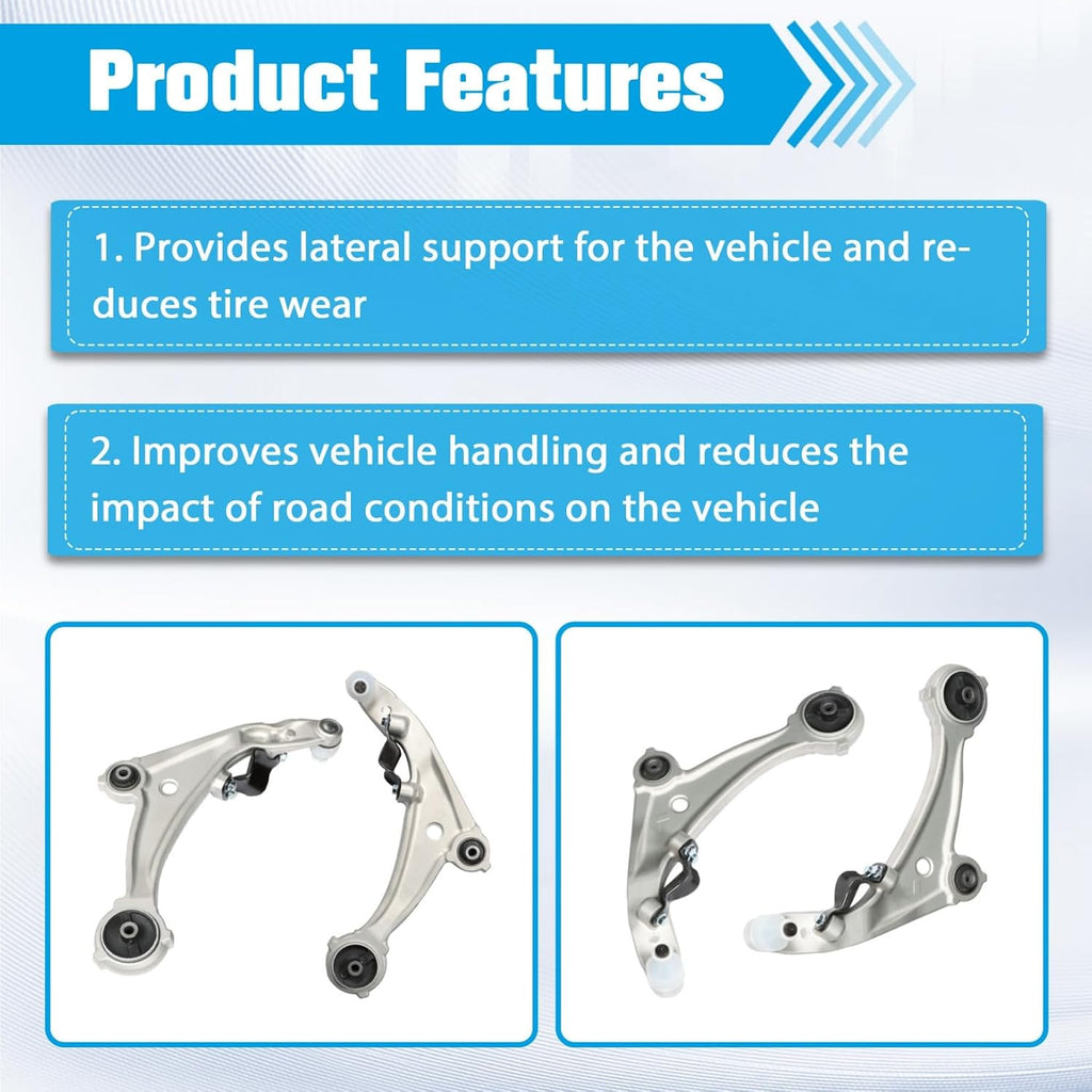 LABLT K620196 8pc Front Control Arms Ball Joints Suspension Kit Replacement for 2007-2012 Nissan Altima