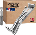 Gutter Hangers 5 inch - 10 Pack Gutter Brackets with Pre-Assembled Screw, Hidden Gutter Hangers for Repair Sagging