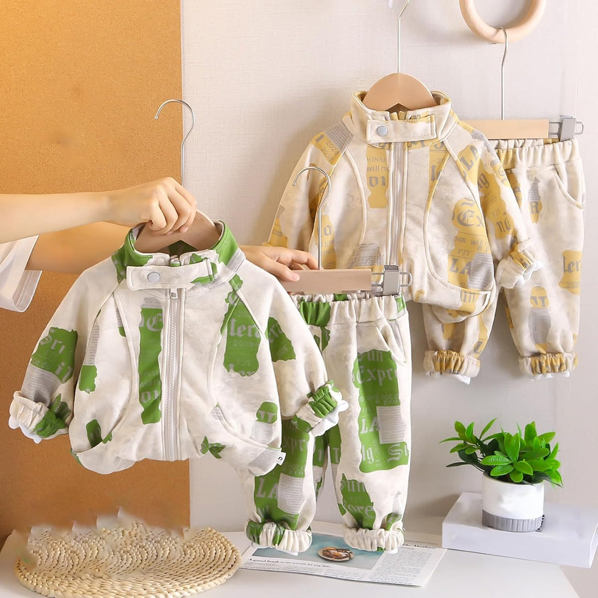 Toddler Boy Fall Winter Clothes Zip Up Stand Collar Sweatshirt Baby Long Sleeve Shirt and Pants Cute Hoodies for Teens