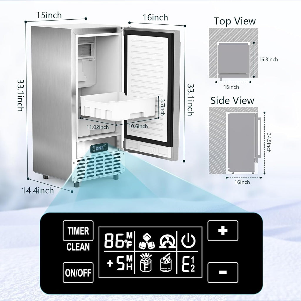 Nugget Ice Machine, Commercial Undercounter Ice Maker