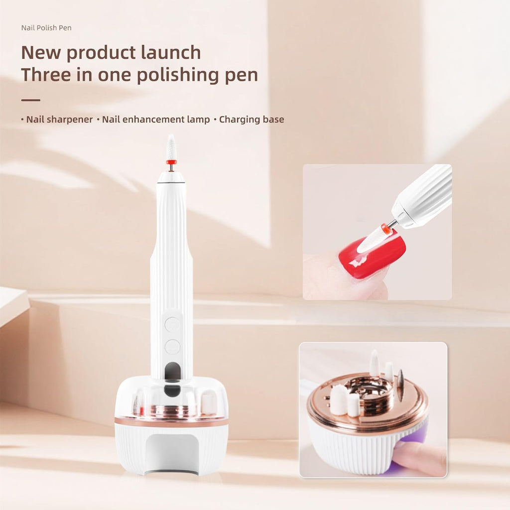 Nail Drill, Electric Nail File Professional - Nail Filer with U V Lamp for Acrylic Gel Nails, Cordless Nail Drill