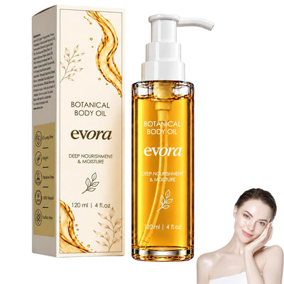 Evora Botanical Body Oil, New Professional Evora Body Oil for Crepey Skin, Reduces Wrinkles & Firming, Moisturizing &