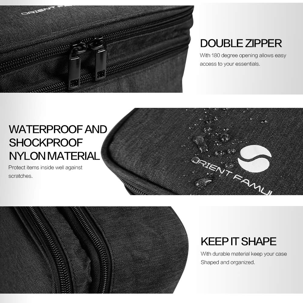 Travel Electronics Organizer, Waterproof Cable Organizer Bag for Electronic Accessories Double Layer Large Shockproof
