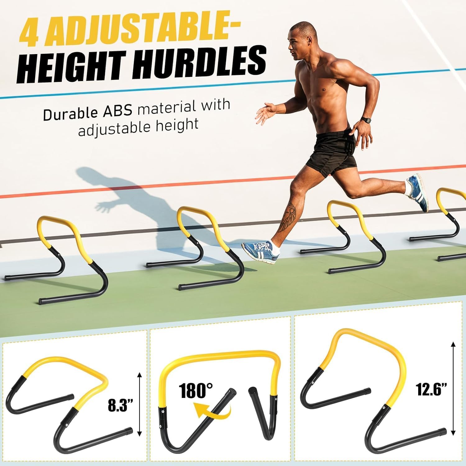 2 Pack Agility Ladder, Soccer Speed Training Equipment Set | Total 26 ft Agility Ladder, 12 Cones, 4 Adjustable
