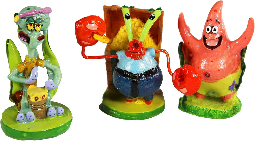 Officially Licensed Spongebob 6 Piece Mini Aquarium Ornament Set – Great for Saltwater and Freshwater Tanks