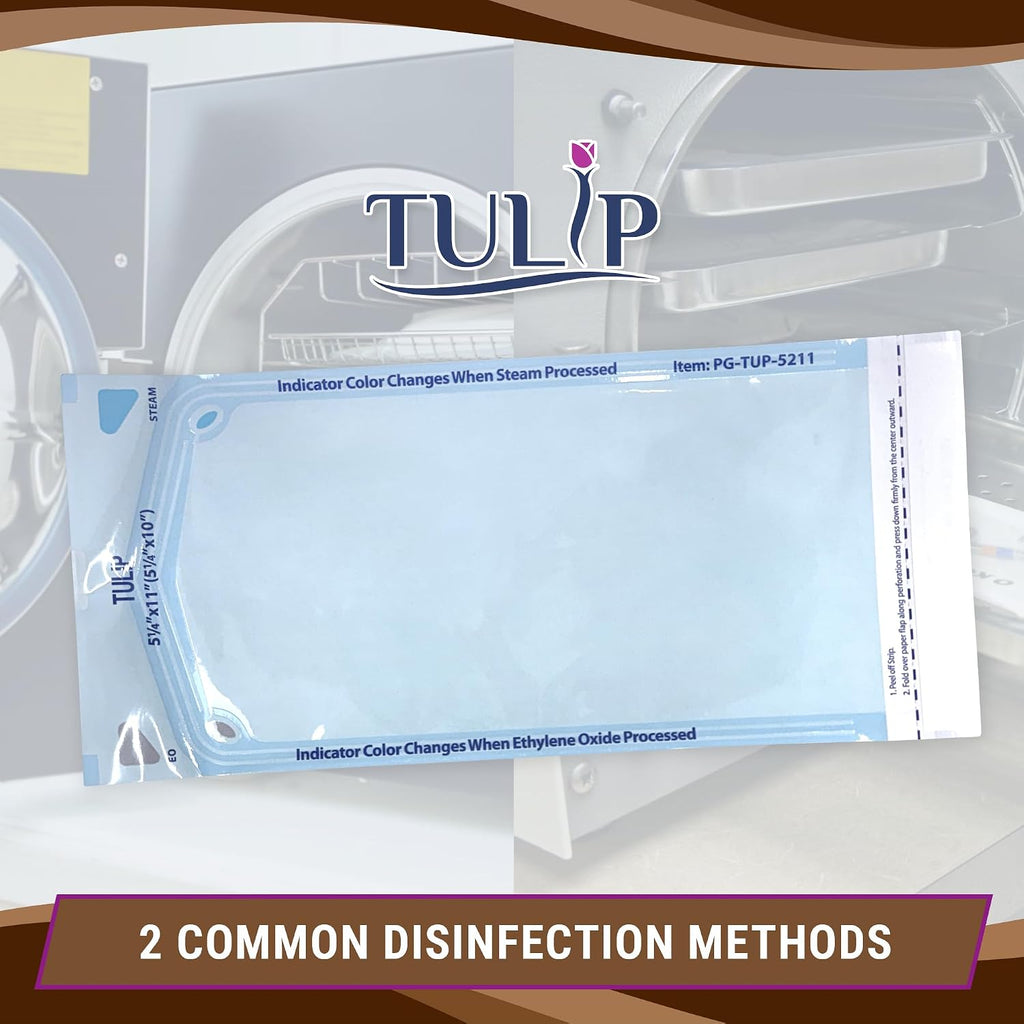Self Sealing Sterilization Pouch 5.25" x 10" (200 Pack) - Autoclave Sterilizer Bags for Clean Tools - Dental and Nail