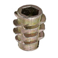 E-Z LOK Knife Thread Insert for Soft Wood, Hex Flush, 10-32, 13mm, 50 ct