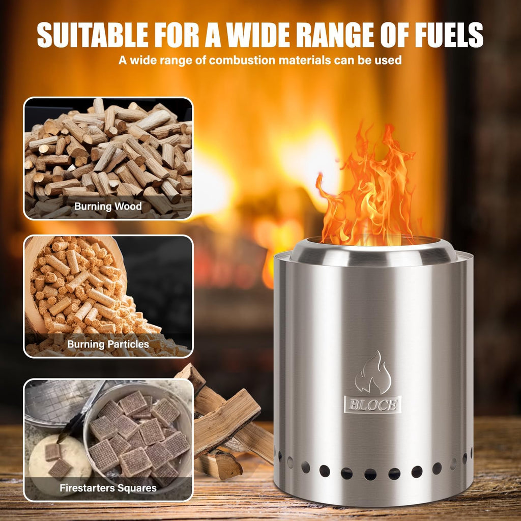 Tabletop Fire Pit, Camping Stove, Smokeless Firepit for Outdoor & Patio with Portable Travel Bag, Fueled by Pellets