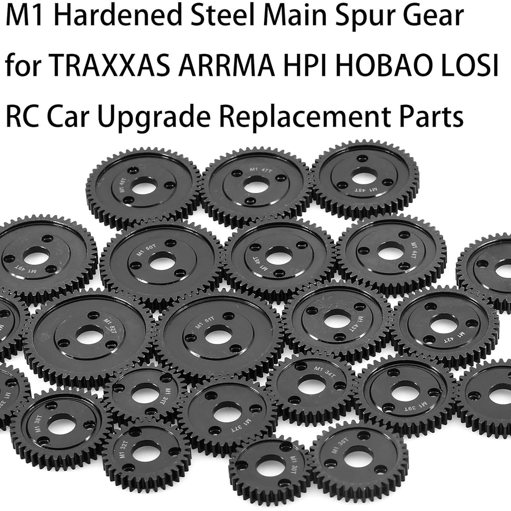 M1 Spur Gear 1.0 Metric Pitch 42-Tooth, 30T 32T 34T 36T 38T 40T 42T 44T 46T 48T 50T 52T Spur Gear Mod 1 for TRAXXAS Slayer Pro 4X4 Revo 3.3 ARRMA HPI HOBAO LOSI, Hardened Steel Upgrade Part Gear (42T)