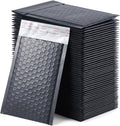 4x8in Black Bubble Mailers 100Pack, Self-Seal Waterproof Padded Envelopes