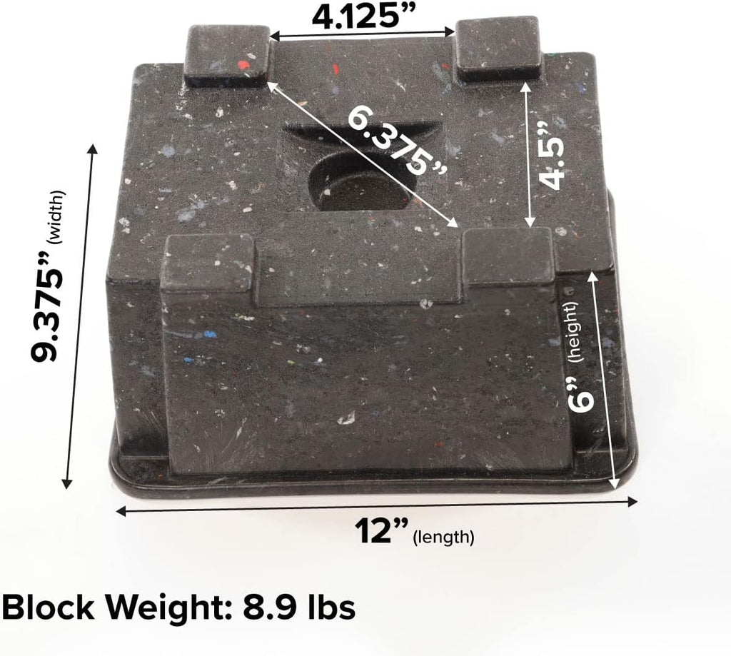 OX BLOX Heavy Duty Trailer Jack Block - 10,000 lb Capacity - Made in USA | RV Leveling Blocks & Stabilizer Pads; 100%