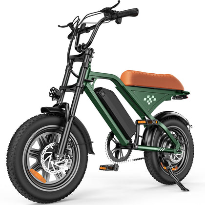 Electric Bike for Adults, 1500W Peak 16''Fat Tire E Bike, 56 Miles