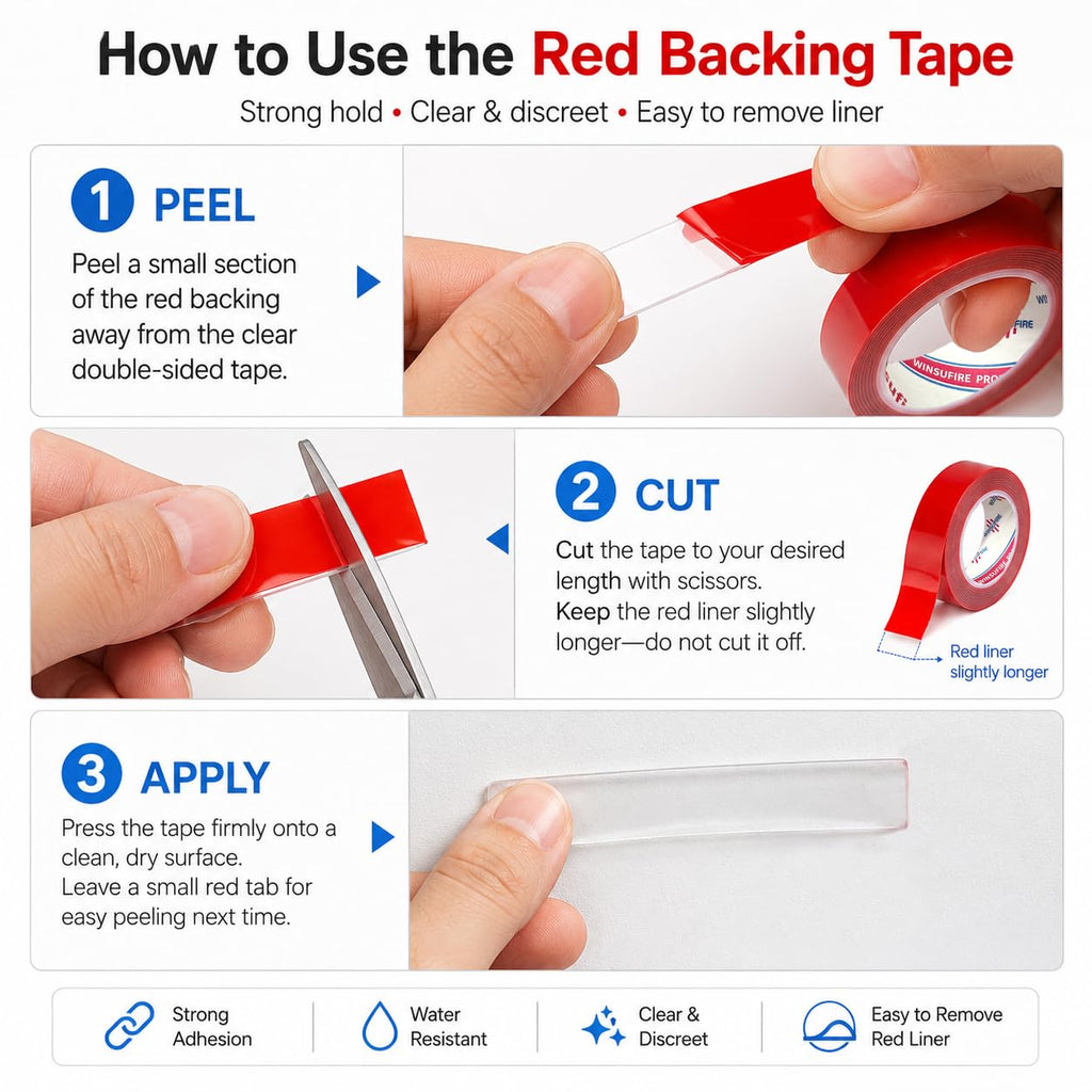 ClearNano Double Sided Tape High Viscosity 1 inch 20FT