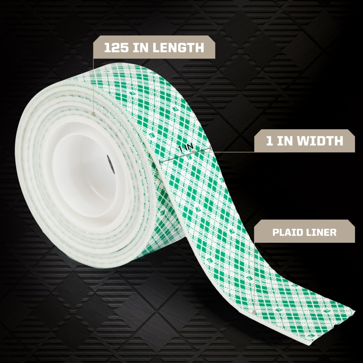 Indoor Double-Sided Mounting Tape, White, 1 Roll, 1 x 125 in