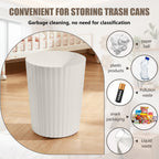 Grip Trash Can - Small Waste basketbin - 2 Gallon- for Office,Home,Bathroom,Kitchen - Beige
