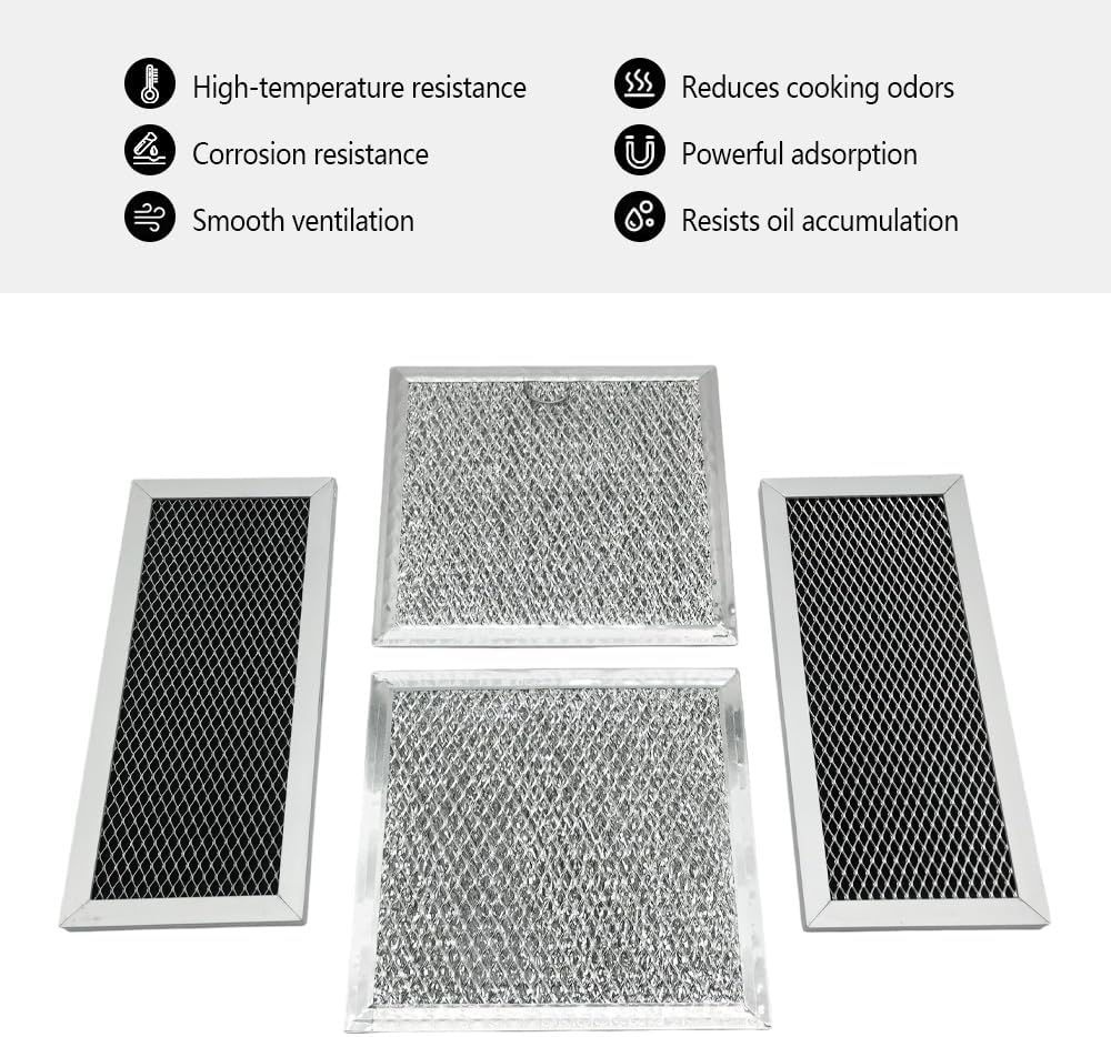 Microwave Charcoal Filter and Grease Filter Set Fit for Samsung