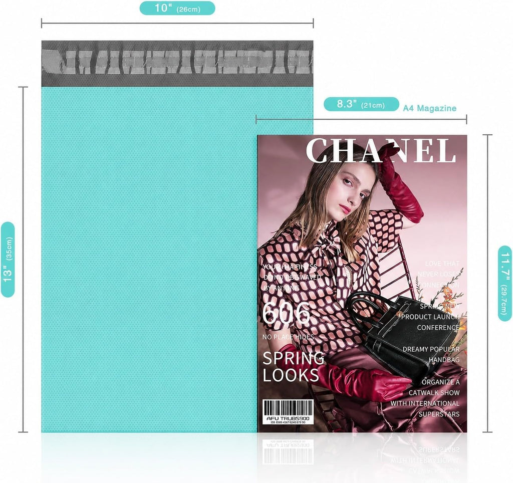 Poly Mailers 10x13" 100 Pcs,Durable Shipping Bags Embossed Dots Teal | Strong Adhesive Packaging Mailers Poly
