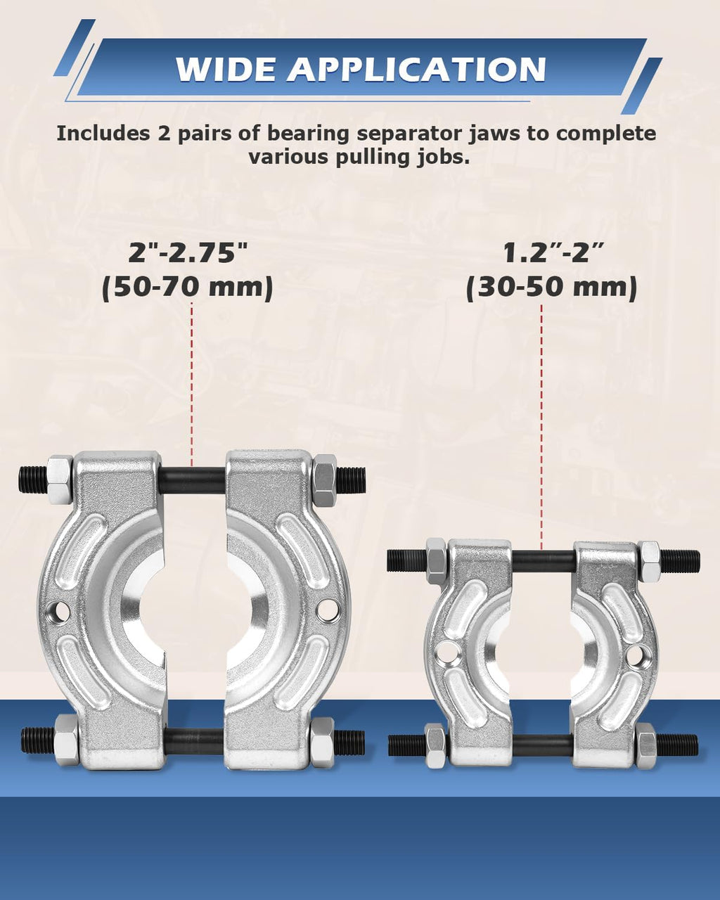 14Pcs Bearing Separator Puller Set, Bearings Splitters Puller Tool