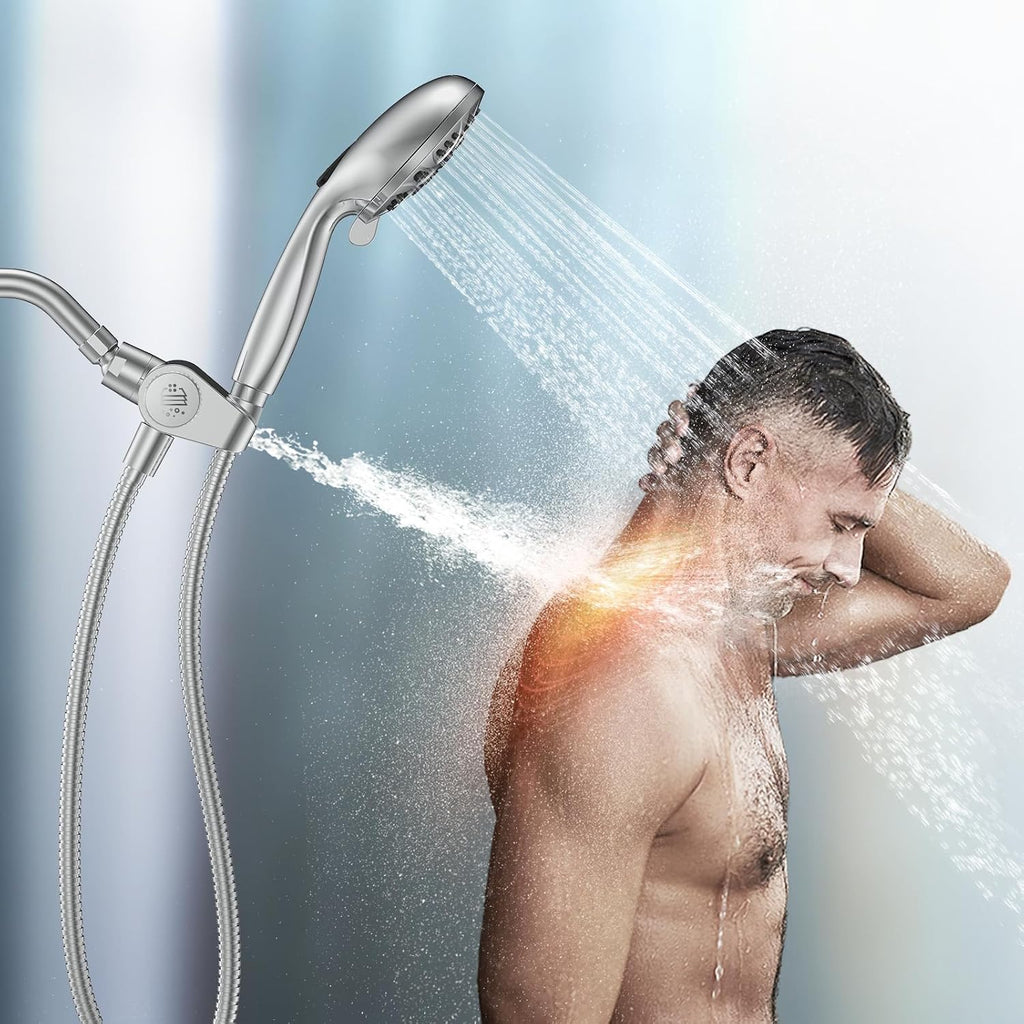 Filtered Shower Head with Handheld Combo - Dual 2-in-1 Spa System with Massage Shower and 10 Modes Hand Held Shower