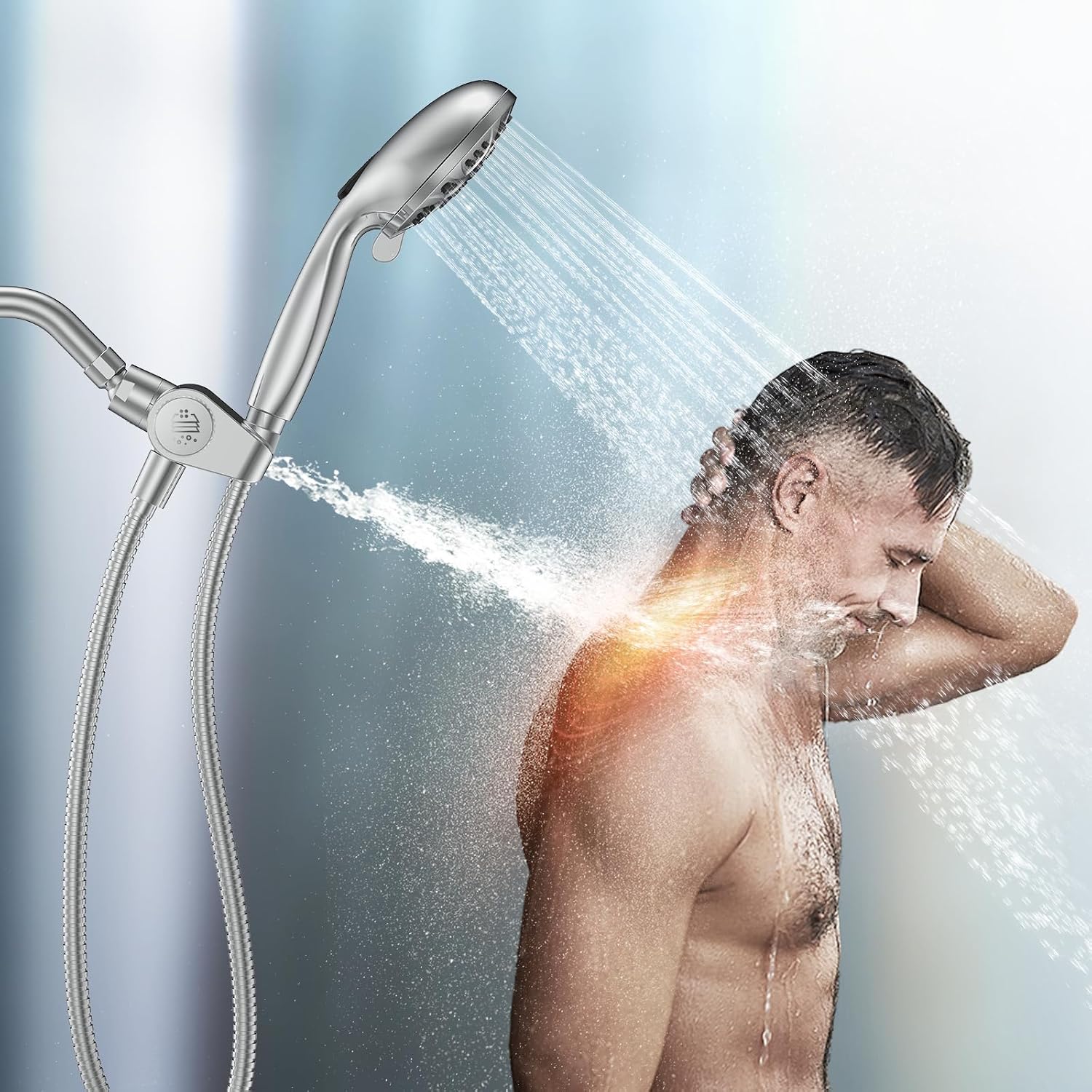 Filtered Shower Head with Handheld Combo - Dual 2-in-1 Spa System with Massage Shower and 10 Modes Hand Held Shower