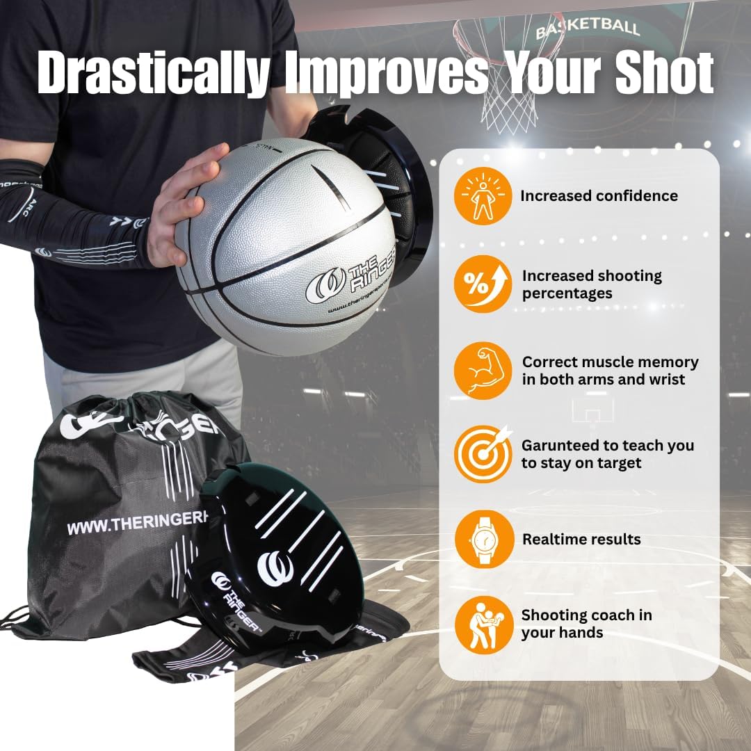 Hoops Basketball Training Equipment and Basketball Shooting Aid - Basketball Shot Trainer and Basketball Drills