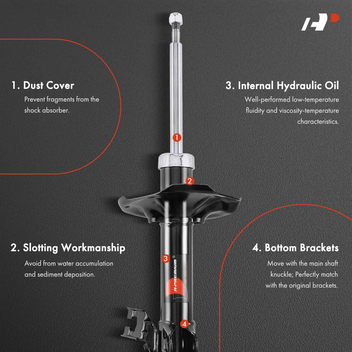 A-Premium Front Bare Struts W/o Coil Spring Compatible with Nissan