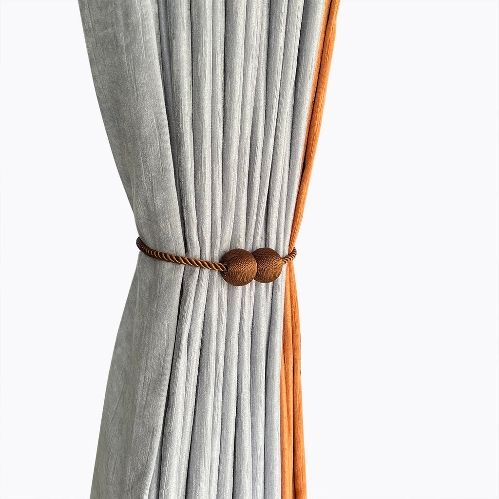 2 Pack Magnetic Curtain Tiebacks, Decorative Curtain Holdbacks for Window Décor (Coffee)