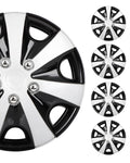 Hubcaps Wheel Cover 15" 4 PCS Black & Silver for Kia