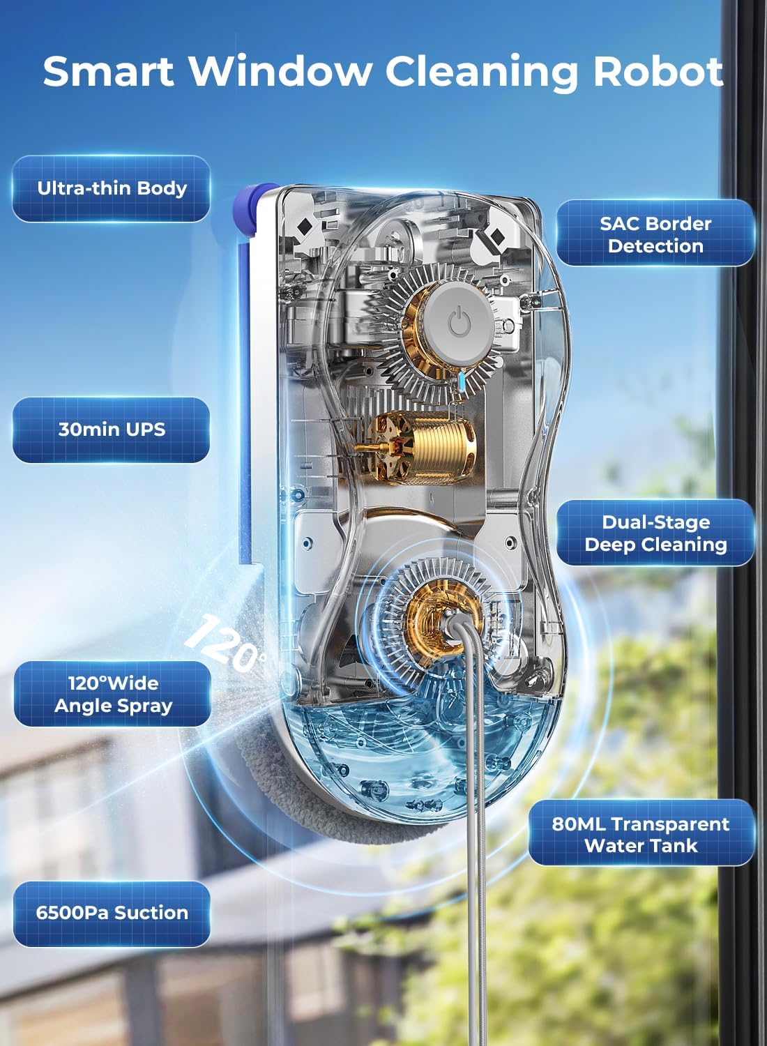 Window Cleaning Robot, Window Cleaner Robot, World-First Round-Square