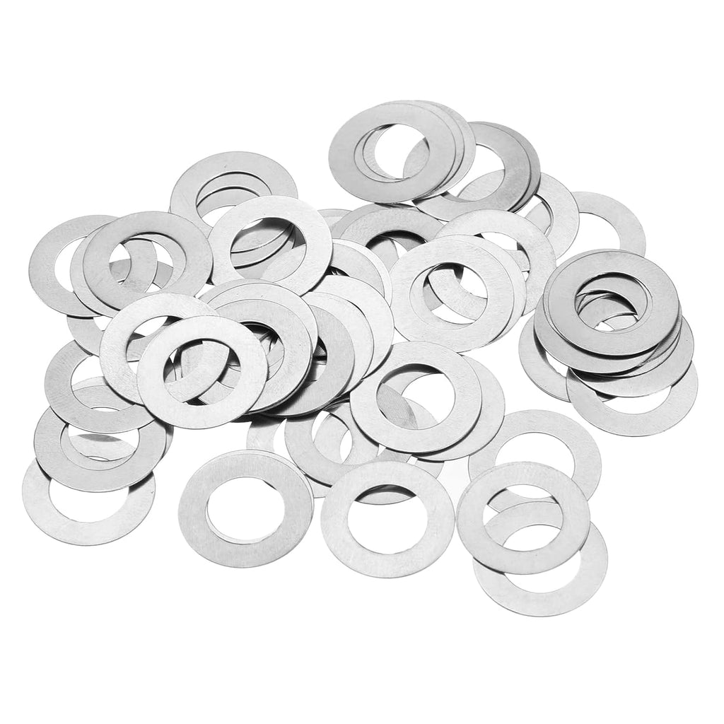 M8 304 Stainless Steel Flat Washers, 50pcs 8x14x0.5mm Flat Spacers