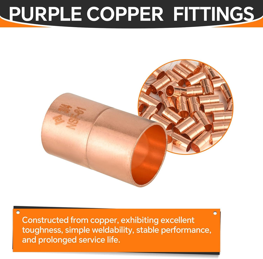 30PC HeSun 3/4" Copper Coupling with Rolled Stop(COPPER070-30)