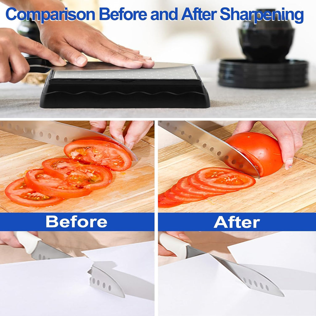 Double-sided Diamond Sharpening Stone,Knife Sharpening Stone with Extra Fine 1200/Coarse 400 Grit Diamond Plate