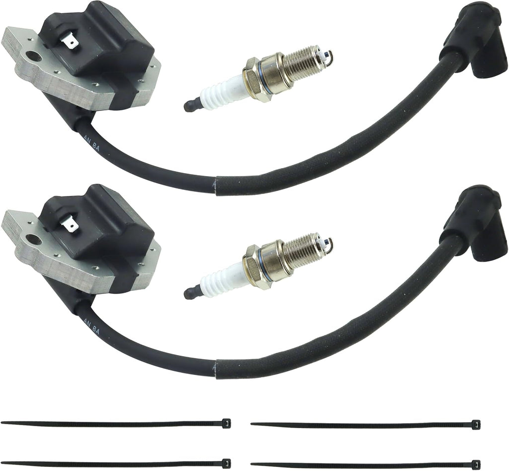 2 Sets of 21171-0745 Ignition Coils Module for Kawasaki FH721V FH601V FH641V FH661V FH680V Lawn Mowers Engine with Spark Plug,Replaces for KM 21171-0742 21171-0713 21171-7039