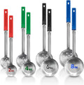 Portion Control Serving Spoons (Set of 8), Slotted & Unslotted Portion Scoops for Food, Heavy Duty Stainless Steel