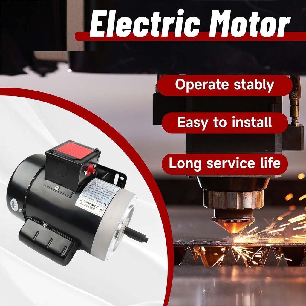 findmall 1/2HP Electric Motor 56C 1750RPM Single Phase Motor