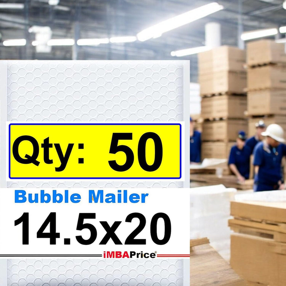 14.5x20 Inches White Color Polybubble Bag, 50-Pack Size #7 Self Seal Poly Bubble Mailers Padded Packing Envelopes