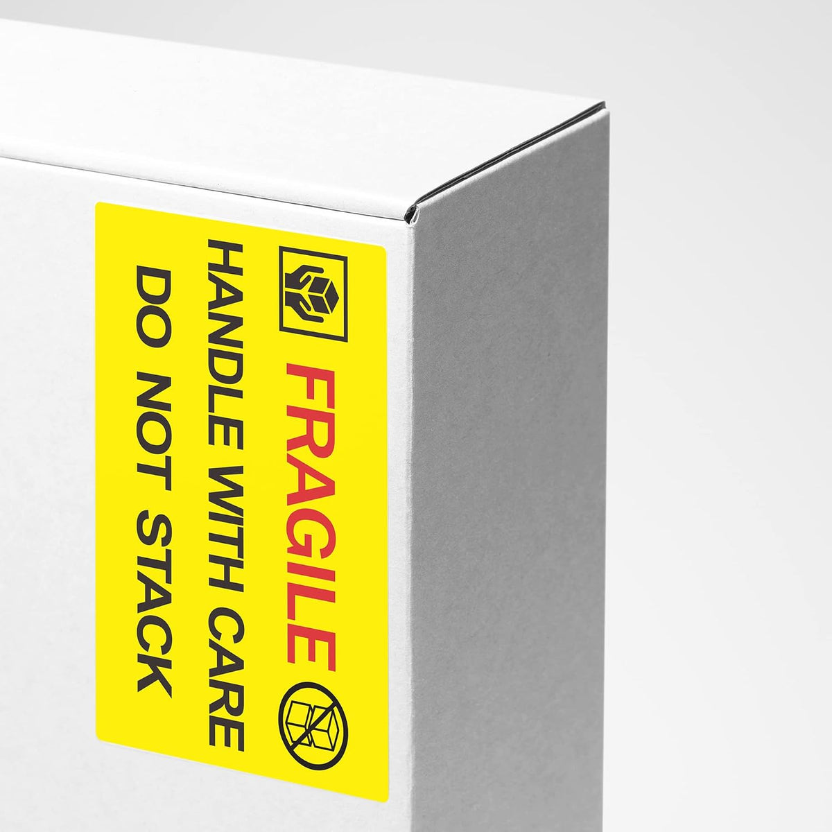 2x3 inch 300pcs Fragile Stickers for Shipping Moving Handle with Care Do Not Stack Yellow Warning Labels (Type 2)