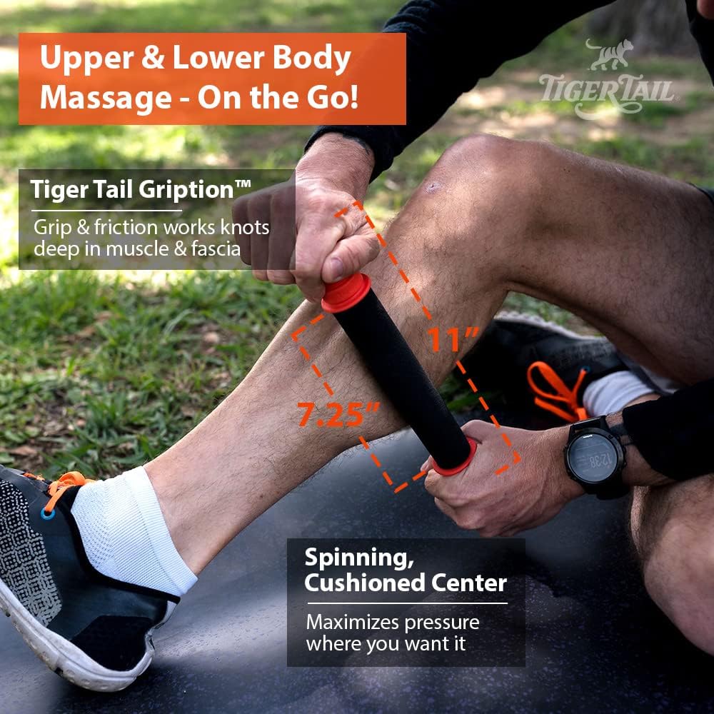 11in Massage Stick Portable Roller, Handheld, Deep Tissue Foam Roller for Legs, Neck, Calves, Thighs, Shins & Back