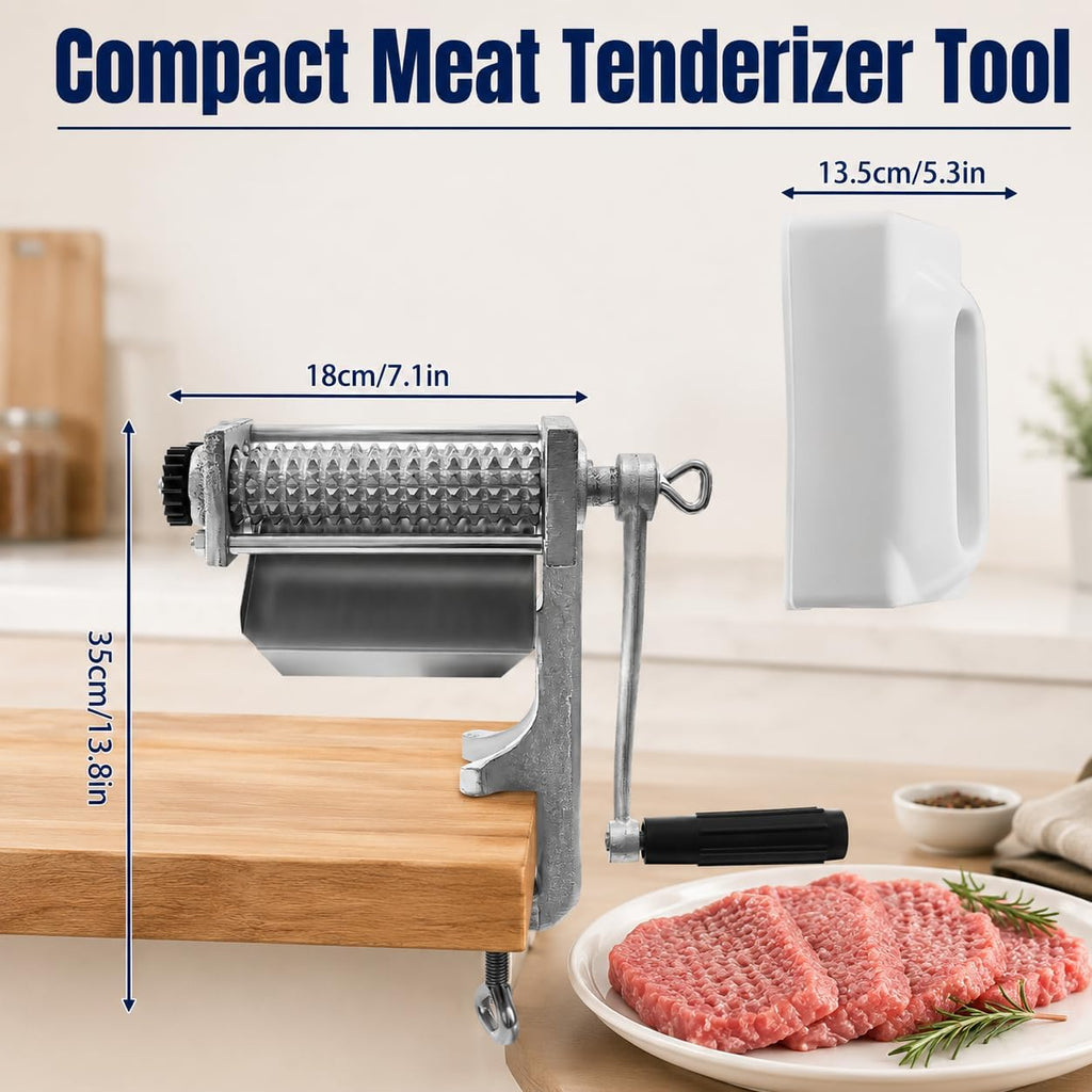 Manual Meat Tenderizer Cuber Tool, Heavy Duty Meat Tenderizer Machine, Desktop Clamp On Steak Flatten Cuber Rolling