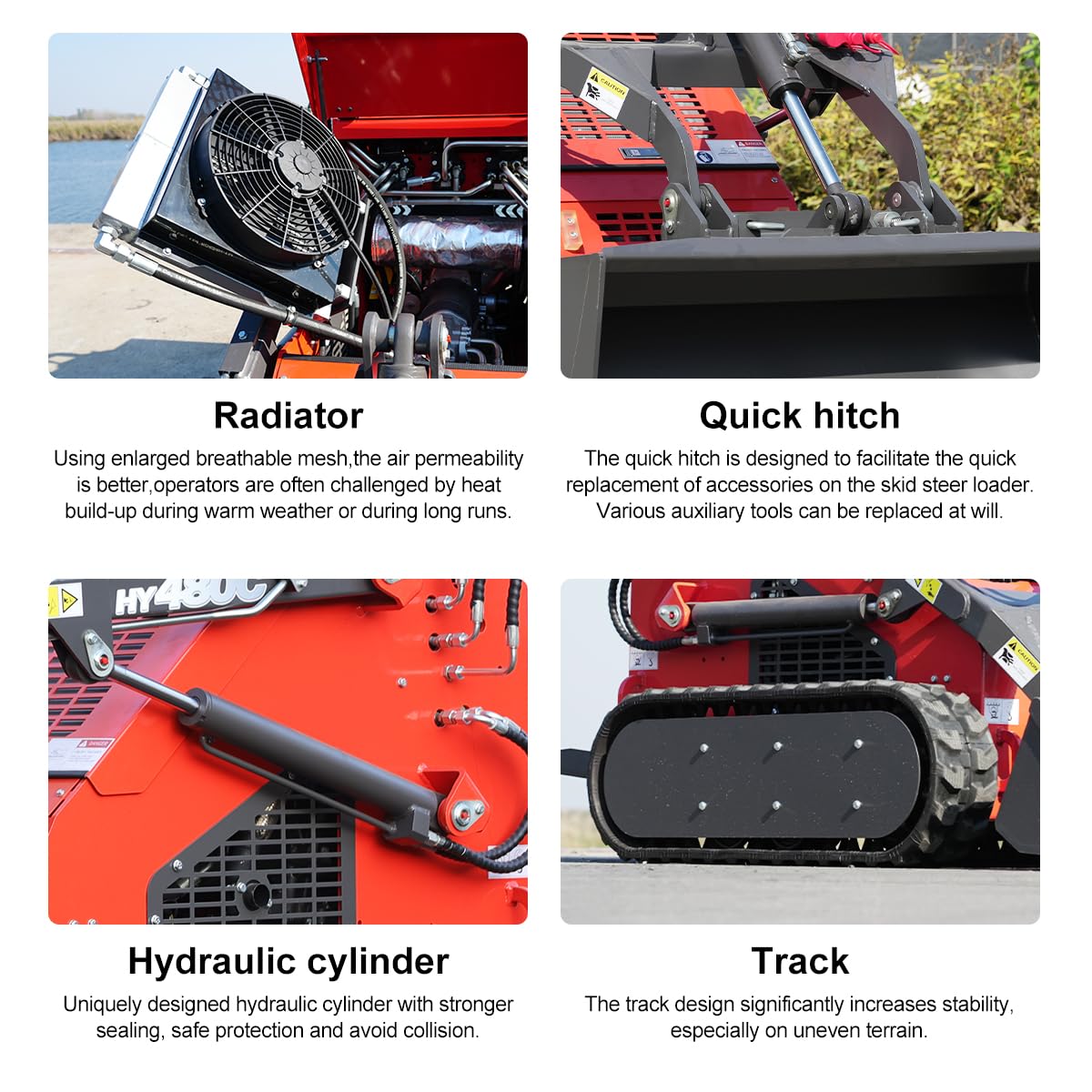Mini Skid Steer Loader 23HP Gas Powered Stand On Compact Track Loader