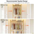 H1 Plus Expandable Wall Mounted Closet System Clothes Rack, Gold