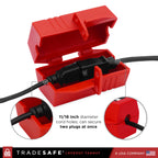 TRADESAFE Lockout Tagout Plug Lock - 110-125V, 4-3/8 x 2-1/8 inches, 2 Pack
