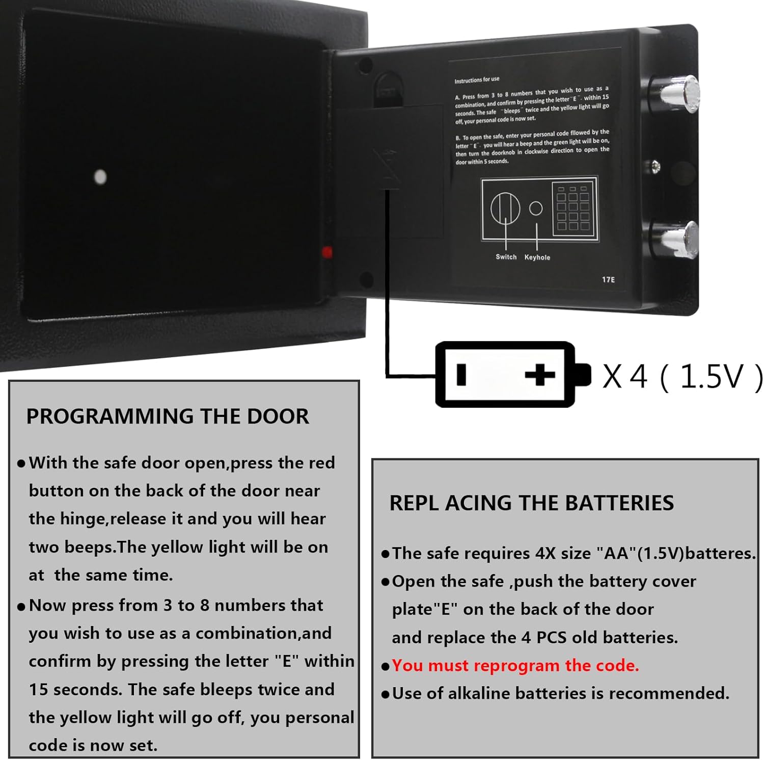 Small Steel Security Safe Box with Keypad,Key;0.23 Cu Ft, Gold | Electronic Digital Secure,9.1" W x 6.7" D x 6.7"