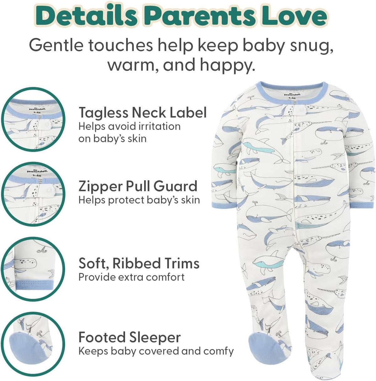 3pk Footed Sleepers - Baby Boy Clothes Newborn, 0-3, 3-6, 6-9 Months, Baby Boy Gifts - Soft Nautical